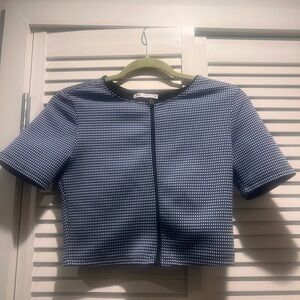 Blue and White Professional Zara crop top